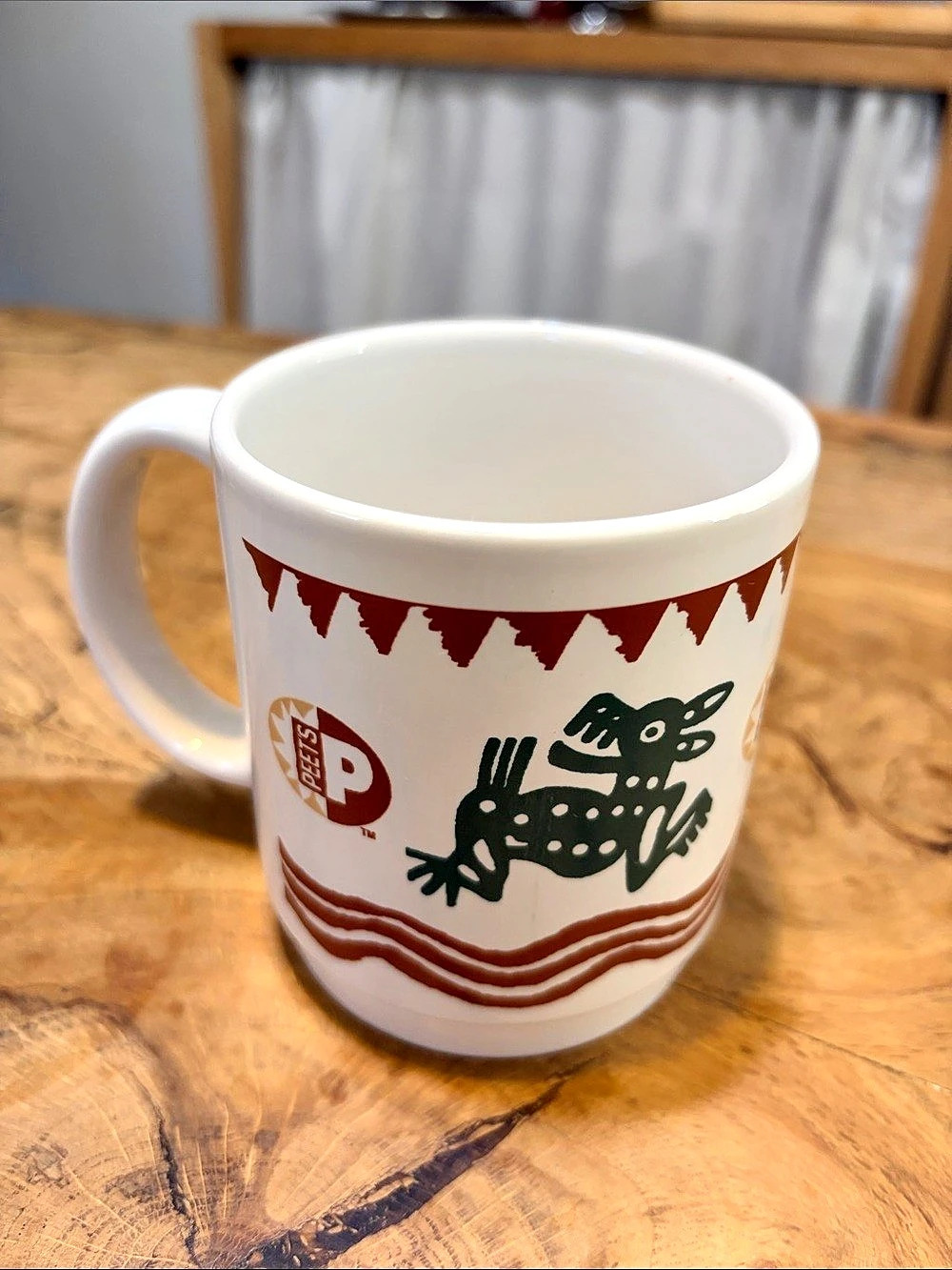 Peet’s Vintage Ceramic Mug White & Brown 9 ounce mug